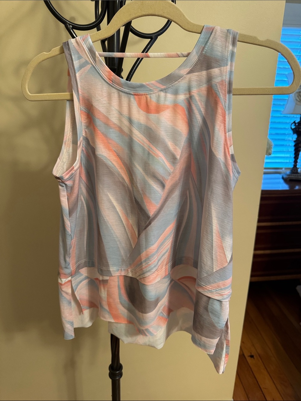 CALIA by Carrie Underwood Pastel Pink and Blue Swirl Tank